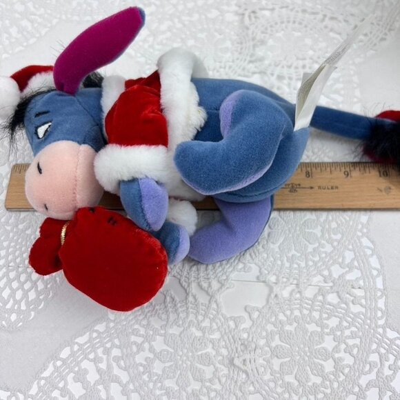 Disney Christmas Santa Eeyore Plush Toy With Red Santa Outfit & Sack Stuffed - Picture 10 of 11